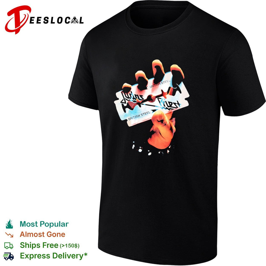 Judas Priest British Steel Razor Blade Heavy Metal Music Band Logo Graphic shirt Unisex