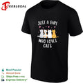 Just a girl who loves cats cute cartoon three cats hearts shirt Unisex