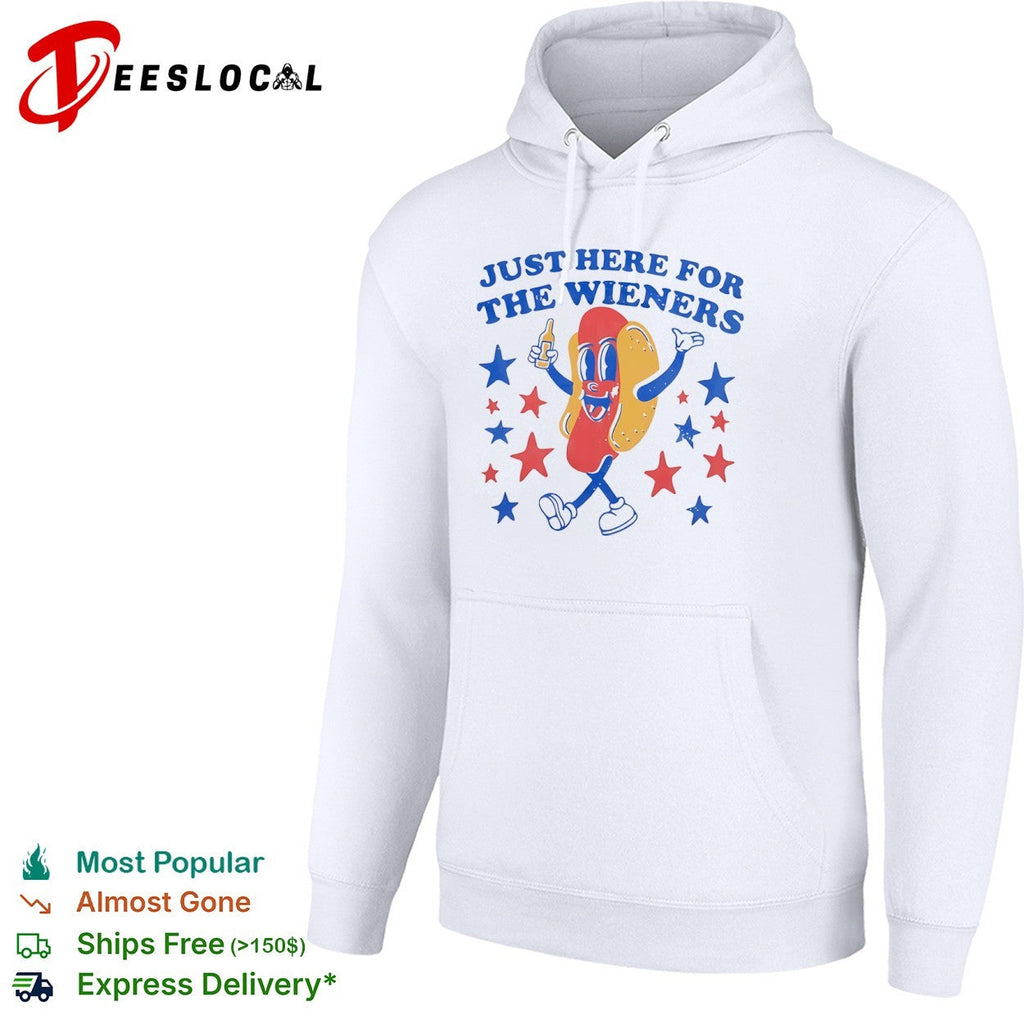 Just here for the wieners hot dog shirt Unisex