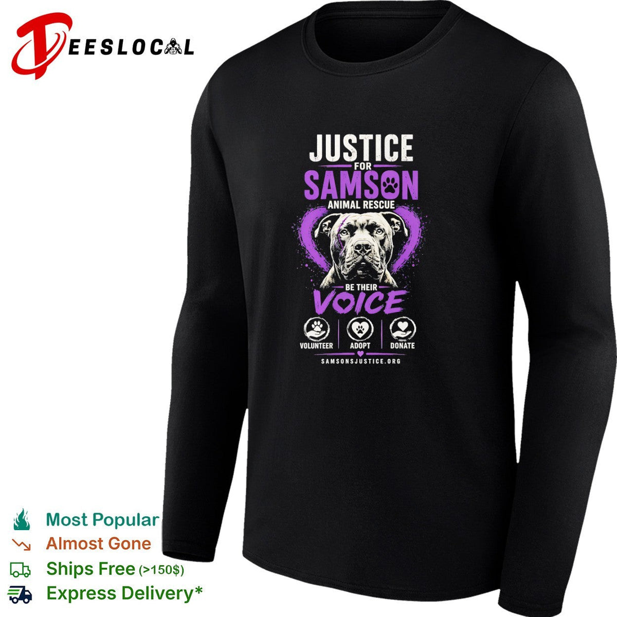 Justice for Samson Animal Rescue be their voice volunteer adopt donate shirt Unisex