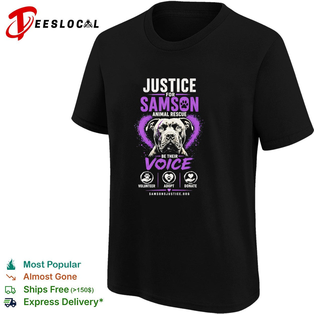 Justice for Samson Animal Rescue be their voice volunteer adopt donate shirt Unisex