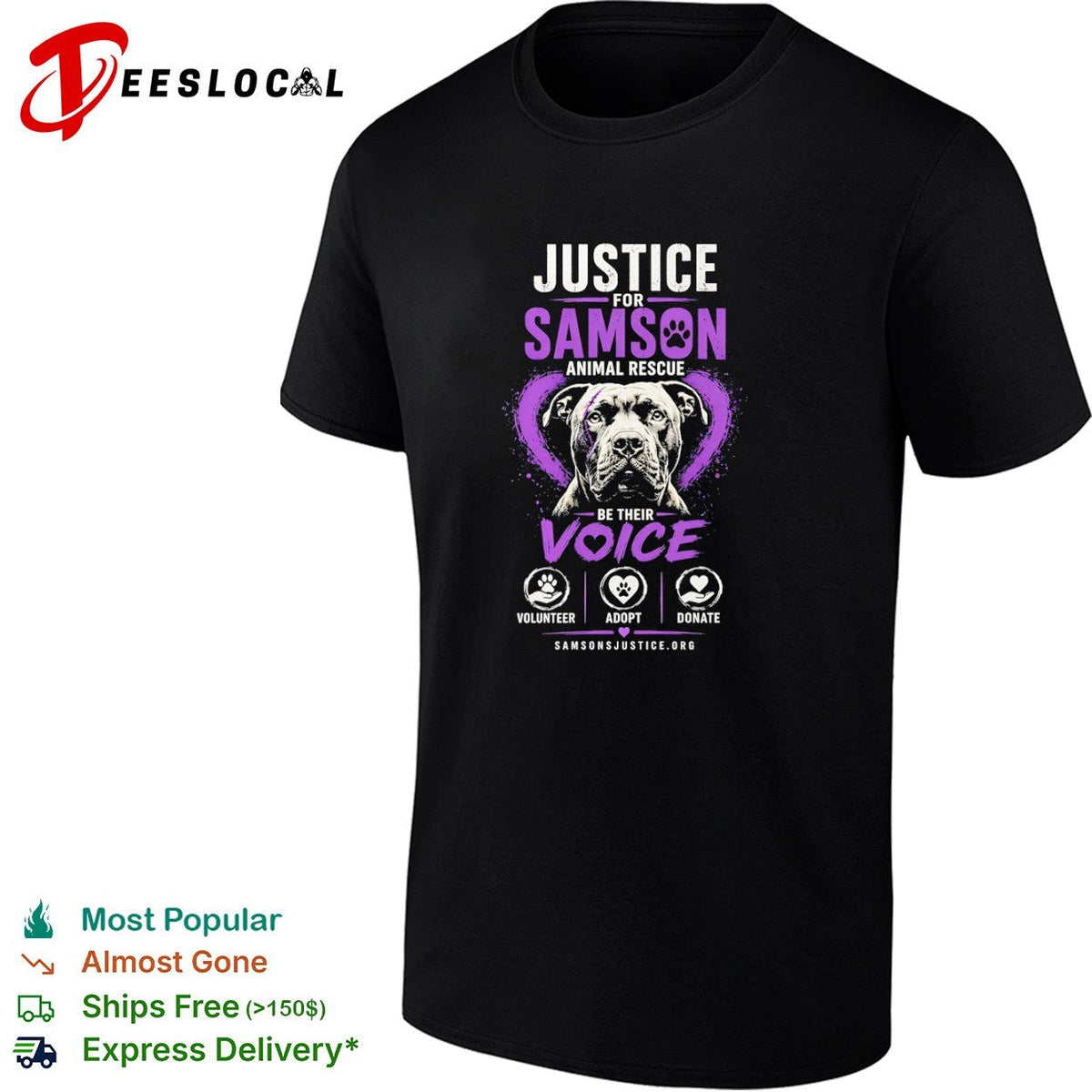 Justice for Samson Animal Rescue be their voice volunteer adopt donate shirt Unisex