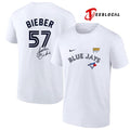 Justin Bieber x Toronto Blue Jays world series signature logo shirt Unisex