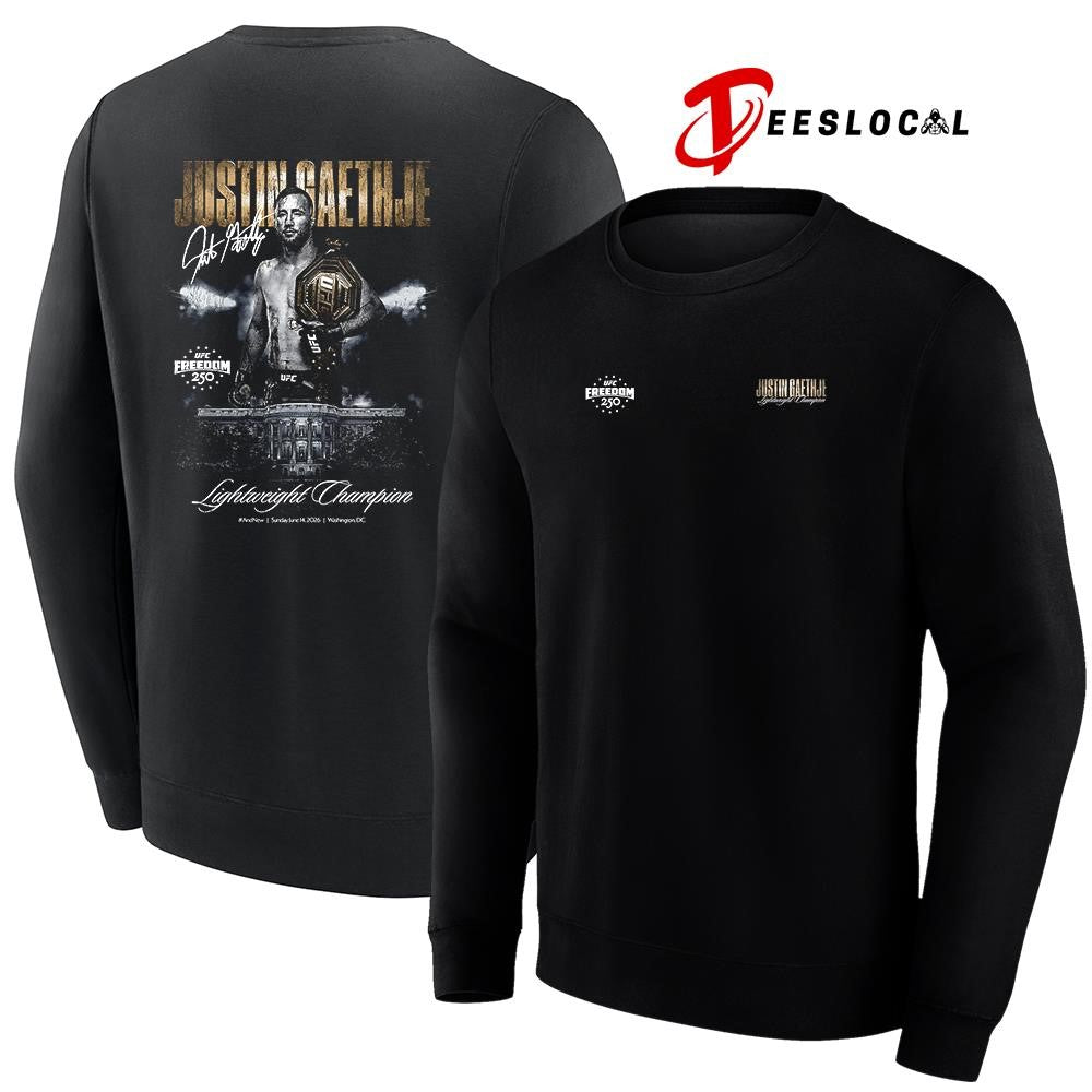 Justin Gaethje UFC Freedom 250 and new Men’s lightweight champion signature shirt Unisex