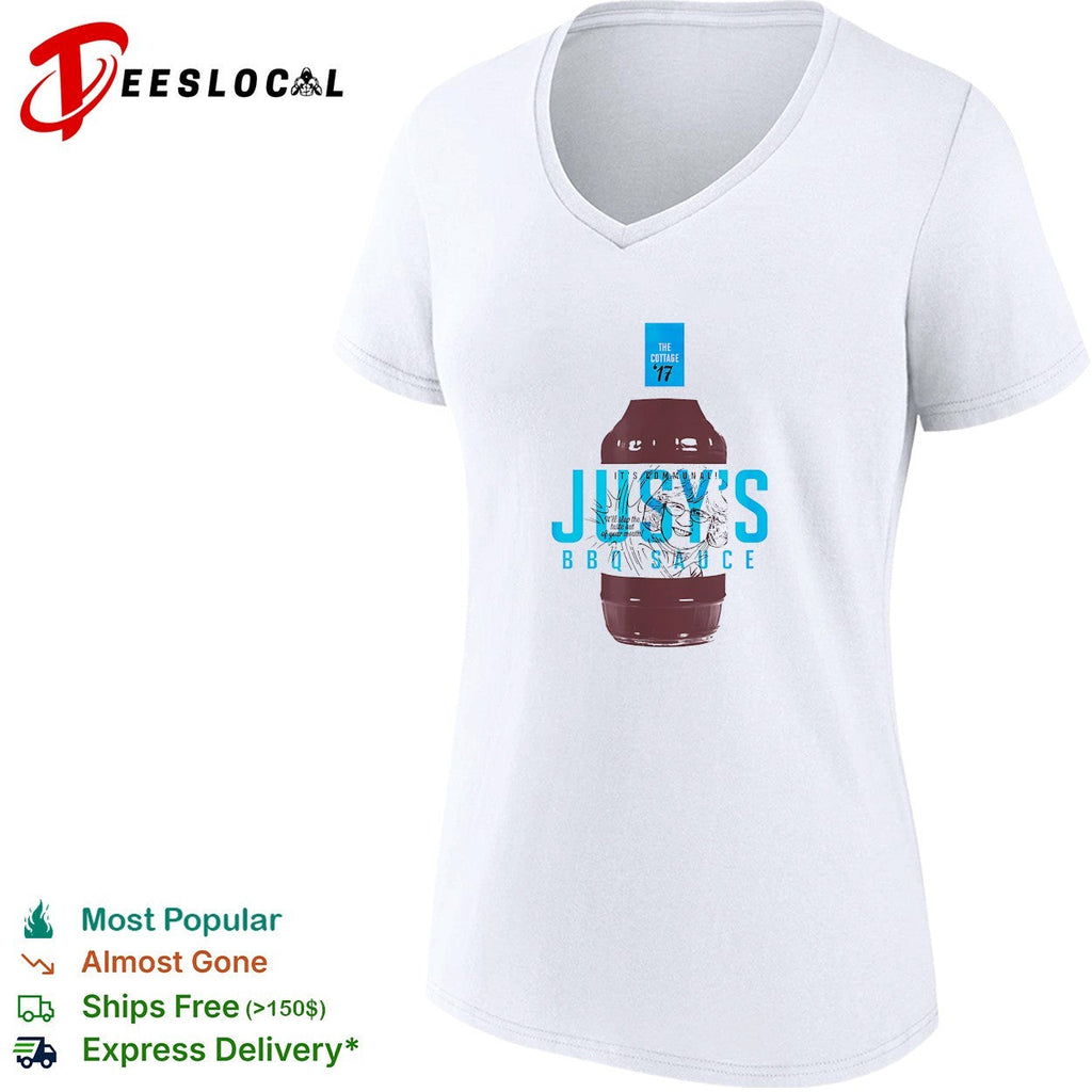 Jusy’s BBQ Sauce The Cottage ’17 it’s communal bottle label illustration graphic shirt Unisex
