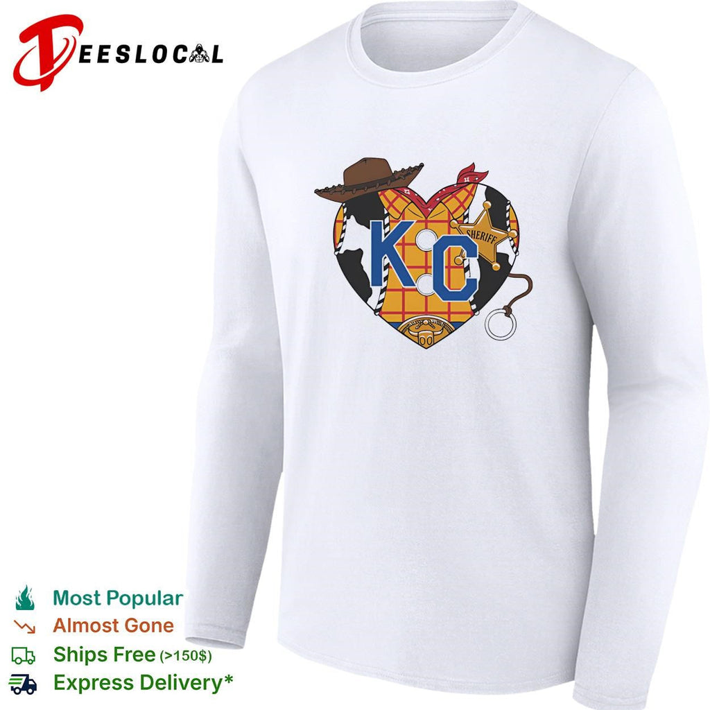 KC heart cowboy hat and sheriff badge western style illustration graphic shirt Unisex