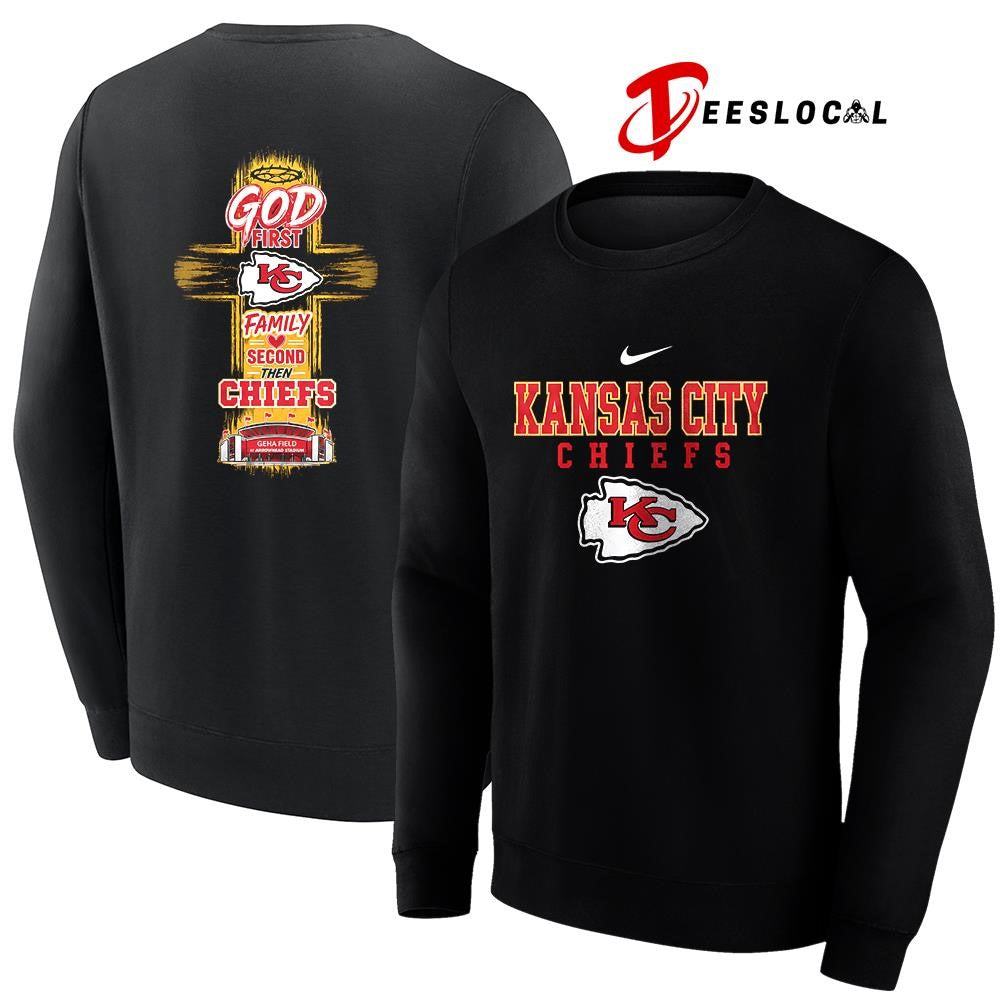 Kansas City Chiefs God first family second cross shirt Unisex