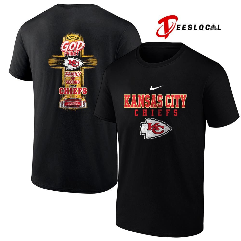 Kansas City Chiefs God first family second cross shirt Unisex