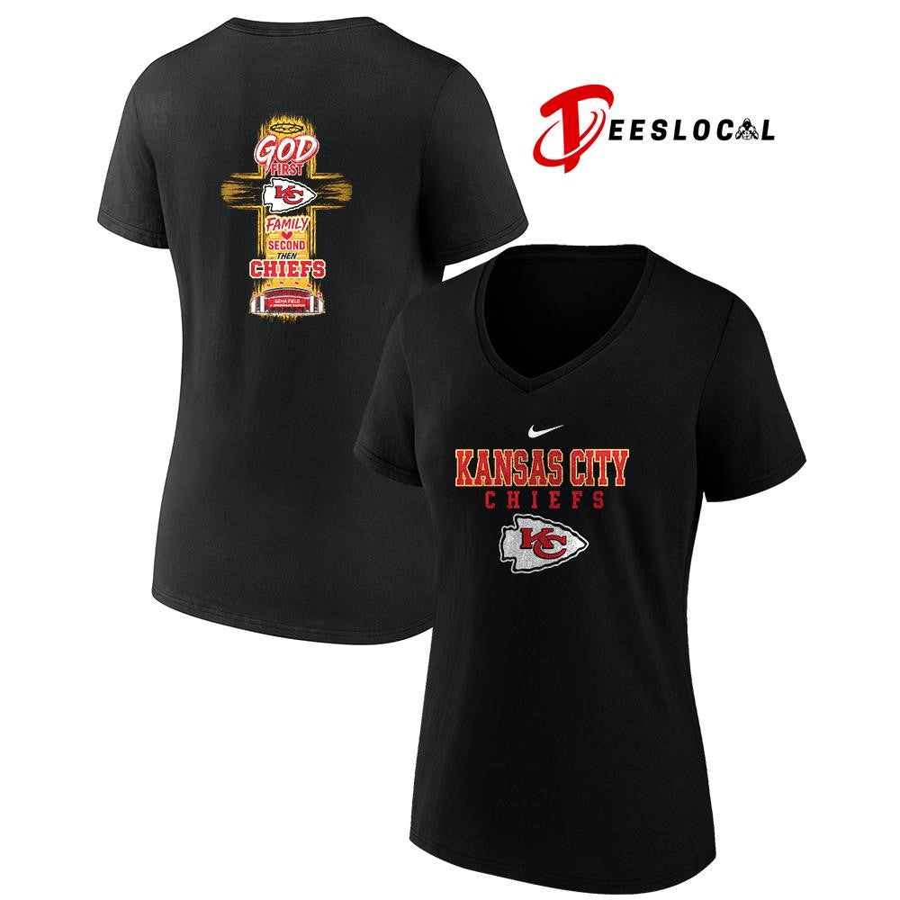 Kansas City Chiefs God first family second cross shirt Unisex