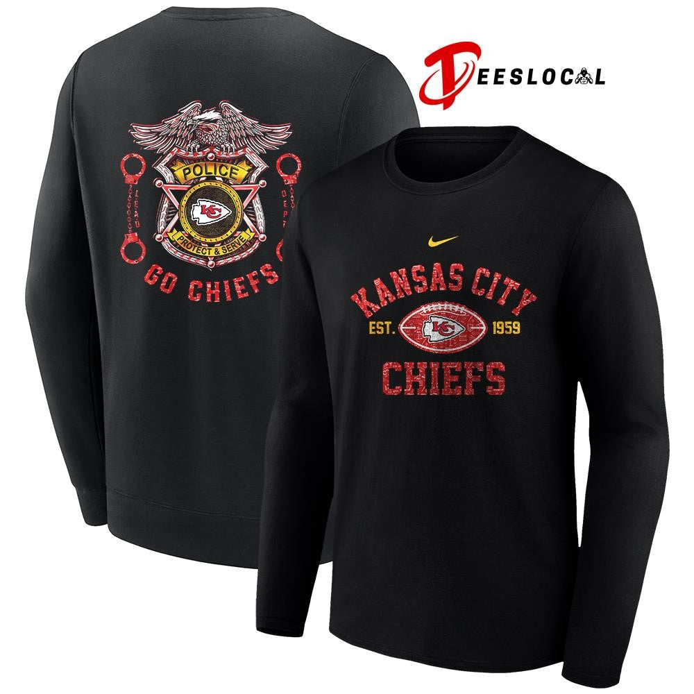 Kansas City Chiefs law enforcement tribute protect and serve logo shirt Unisex