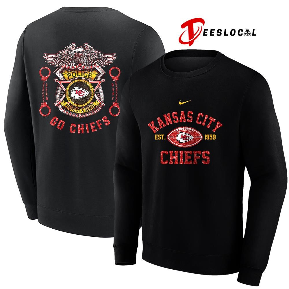 Kansas City Chiefs law enforcement tribute protect and serve logo shirt Unisex
