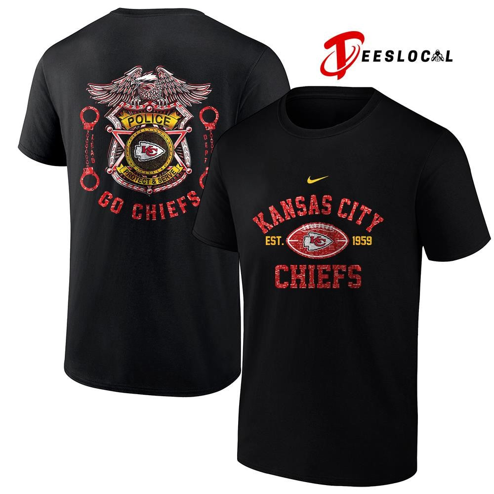 Kansas City Chiefs law enforcement tribute protect and serve logo shirt Unisex