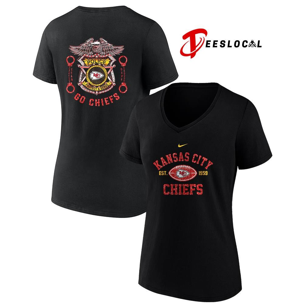 Kansas City Chiefs law enforcement tribute protect and serve logo shirt Unisex