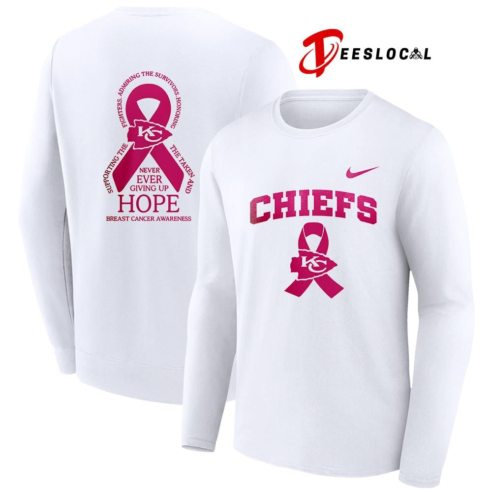 Kansas City Chiefs never ever giving up hope breast cancer awareness shirt Unisex