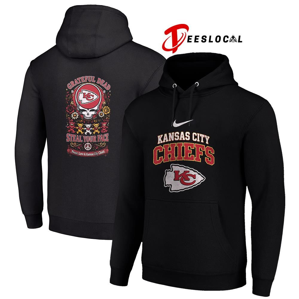 Kansas City Chiefs x Grateful Dead steal your face peace love logo shirt Unisex