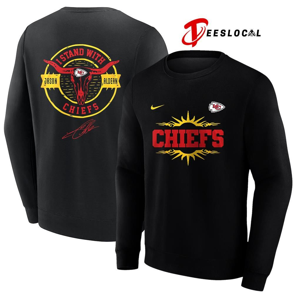 Kansas City Chiefs x Jason Aldean I stand signature logo shirt ] Unisex
