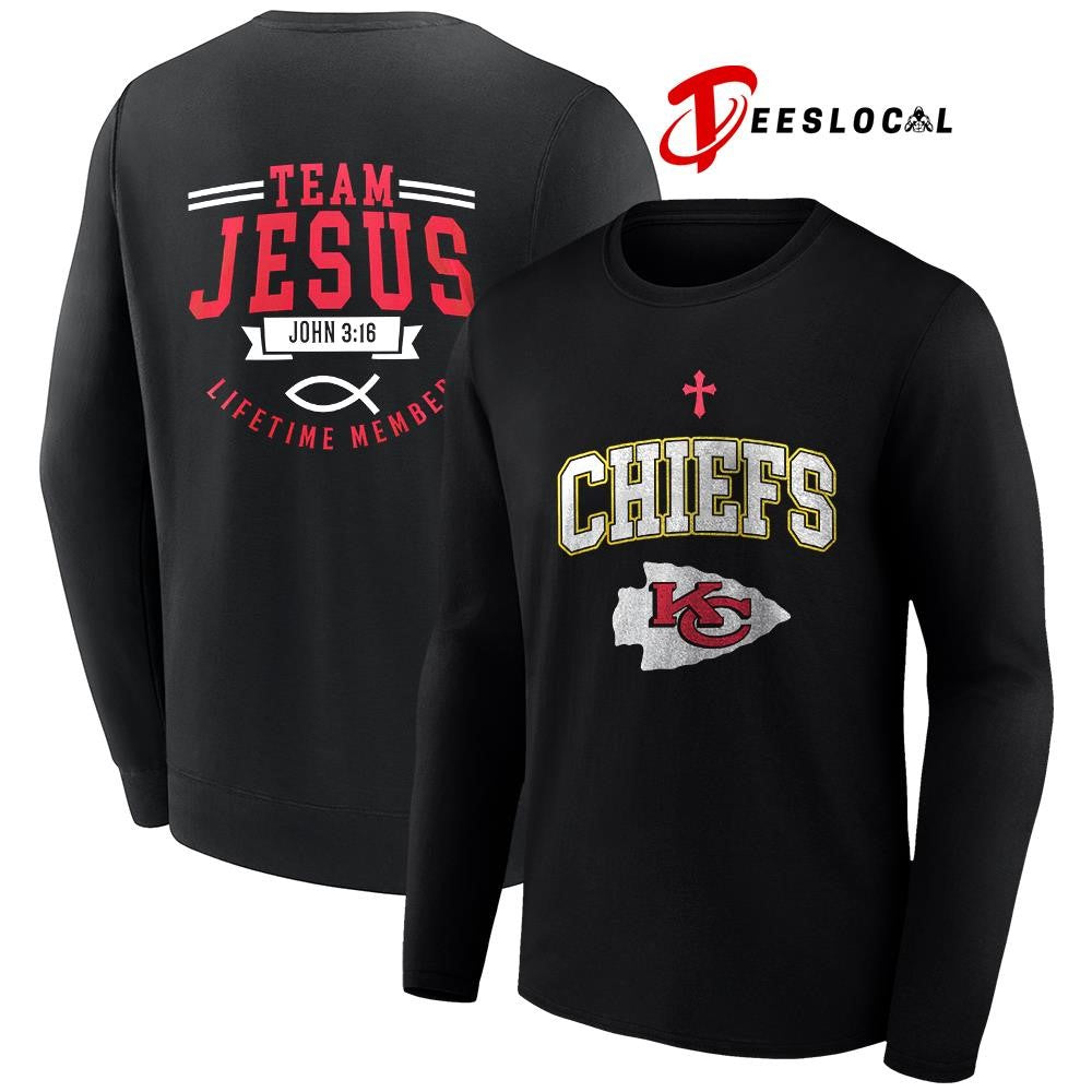 Kansas City Chiefs x team Jesus lifetime member John 3 16 logo shirt Unisex