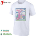 Kansas City Heart KC Badminton Shuttlecock Skyline City Landmarks Postage Stamp shirt Unisex