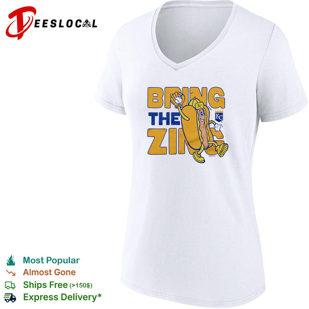 Kansas City Royals bring the zing hot dog KC shirt Unisex