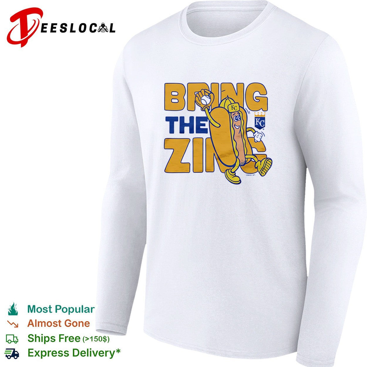 Kansas City Royals bring the zing hot dog KC shirt Unisex