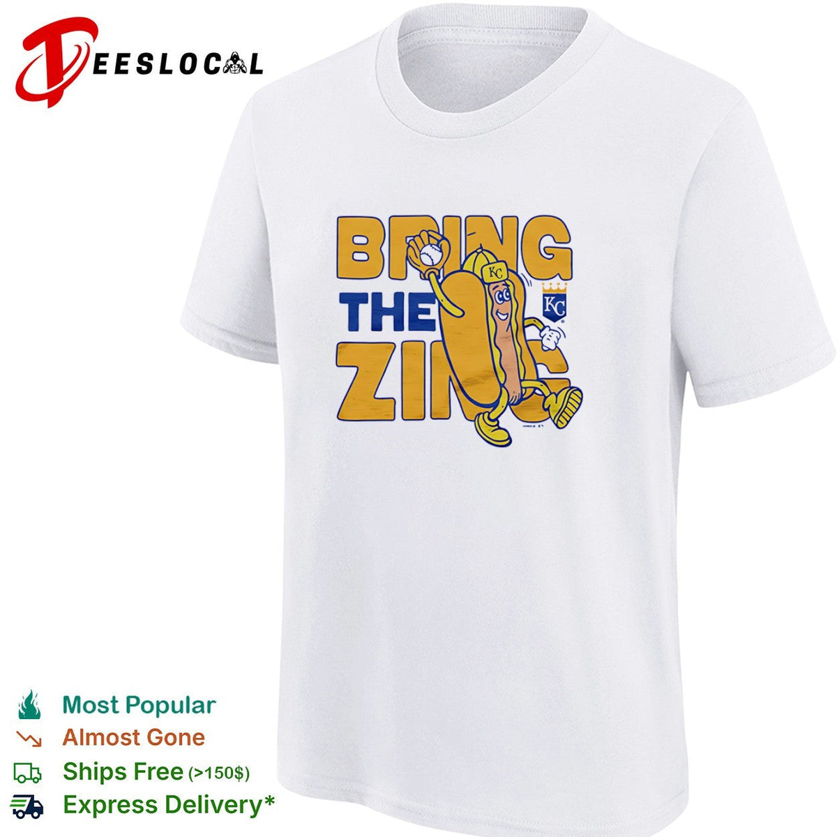 Kansas City Royals bring the zing hot dog KC shirt Unisex