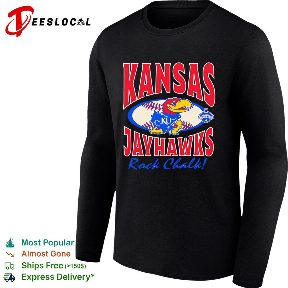 Kansas Jayhawks 2006 Baseball Championship Rock Chalk KU Jayhawk NCAA shirt Unisex