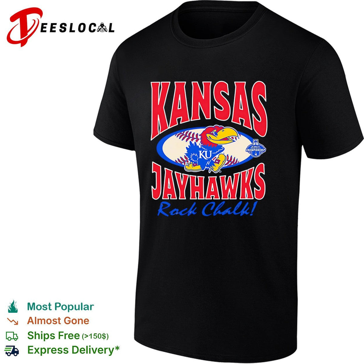 Kansas Jayhawks 2006 Baseball Championship Rock Chalk KU Jayhawk NCAA shirt Unisex