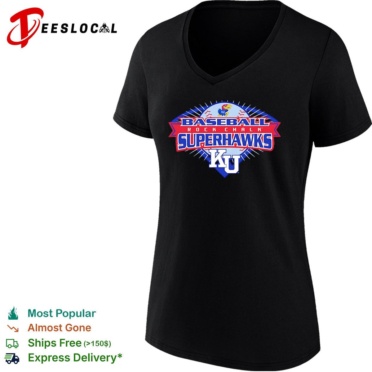 Kansas Jayhawks Baseball Rock Chalk Superhawks KU shirt Unisex