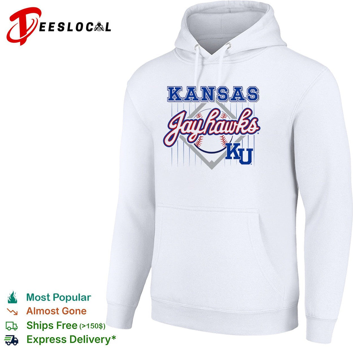 Kansas Jayhawks KU baseball logo team shirt Unisex