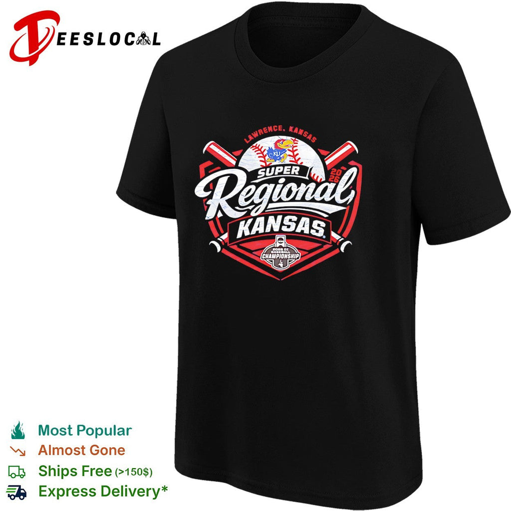 Kansas Jayhawks Super Regional 2026 Lawrence NCAA DI Baseball Championship shirt Unisex