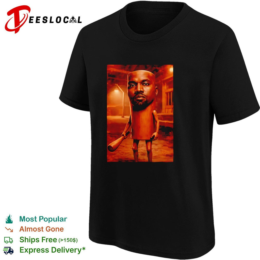 Kanye West wooden figurine bat shirt Unisex