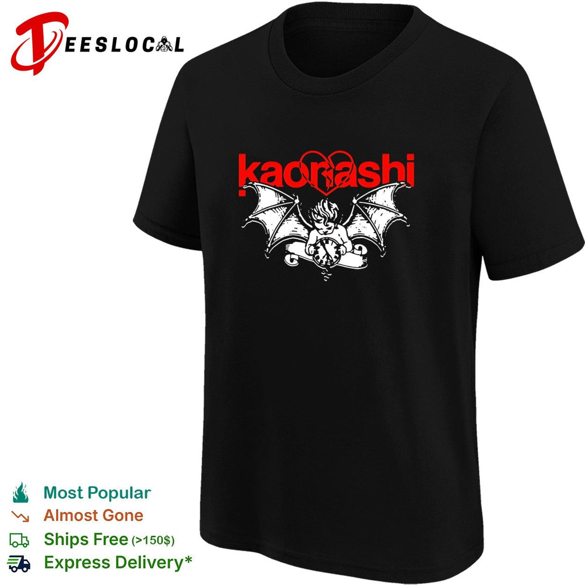 Kaorashi winged cherub with broken heart and clock shirt Unisex