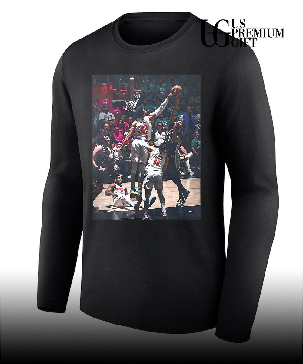 Karl-Anthony Towns Blocks Julian Champagnie photo shirt Unisex