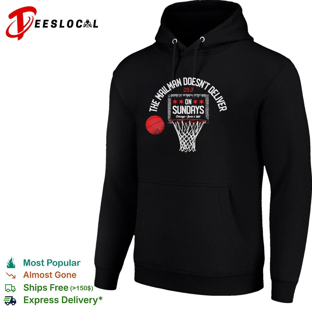 Karl Malone Chicago Bulls NBA The Mailman Doesn’t Deliver on Sundays 1997 shirt Unisex