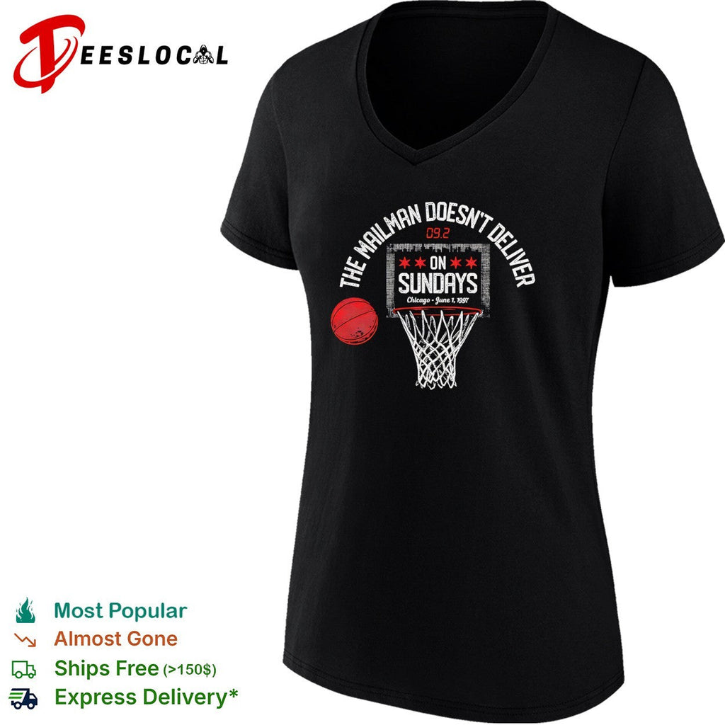 Karl Malone Chicago Bulls NBA The Mailman Doesn’t Deliver on Sundays 1997 shirt Unisex
