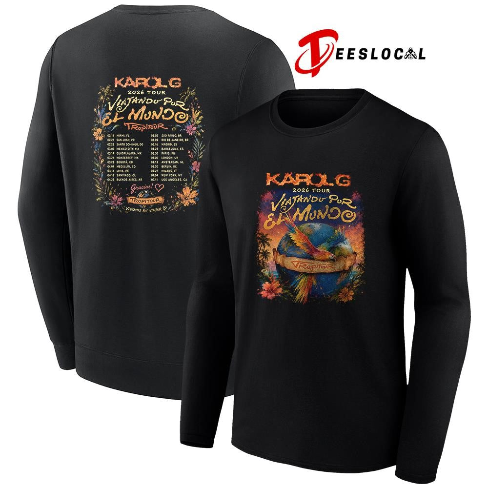 Karol G Viajandu Pur El Mundo dates schedule shirt Unisex