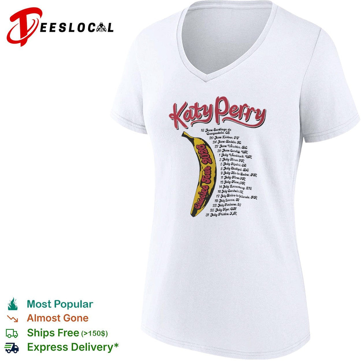 Katy Perry Classics Tour 2026 Santiago Lisbon Dublin Werchter Cardiff Woodstock shirt Unisex