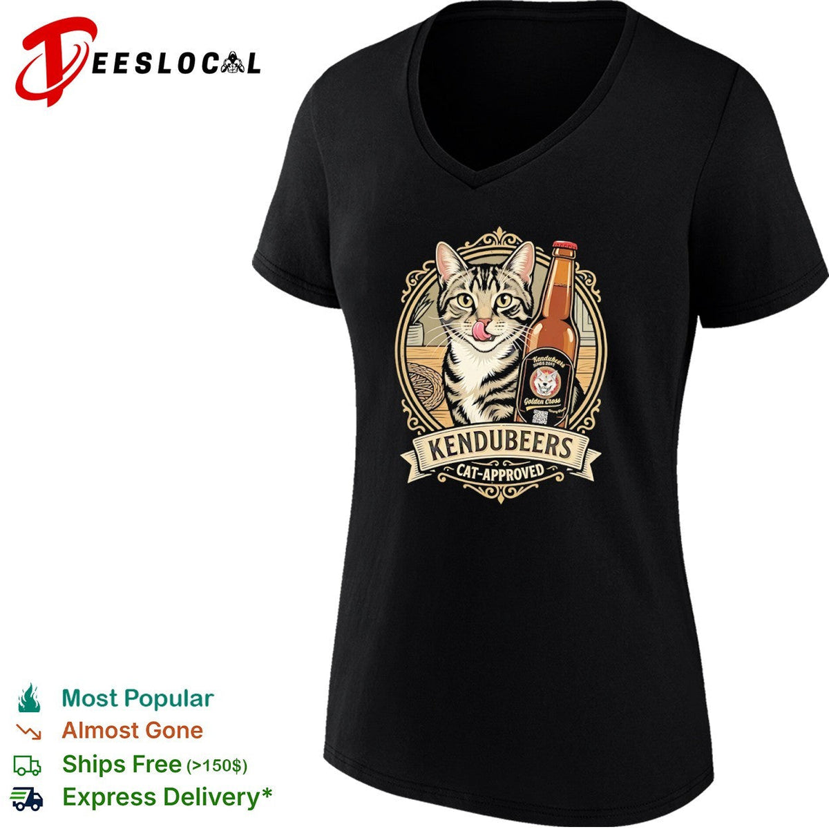 Kendubeers cat approved Golden Cross beer bottle shirt Unisex