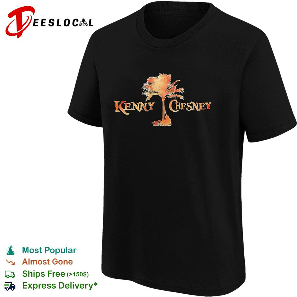 Kenny Chesney palm tree guitar silhouette vintage text shirt Unisex