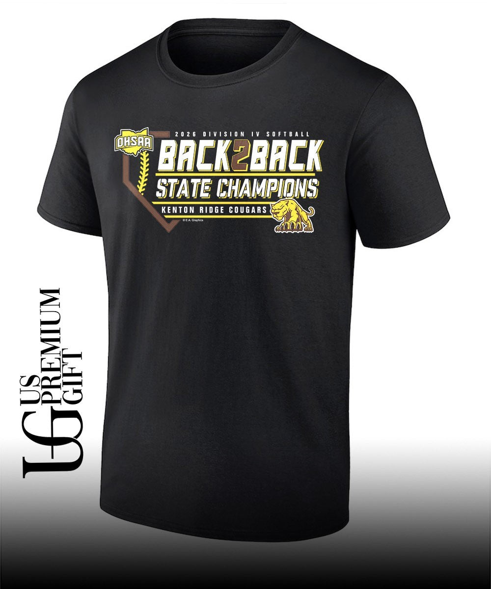 Kenton Ridge Cougars 2026 OHSAA Division IV Softball Back2Back State Champions shirt Unisex
