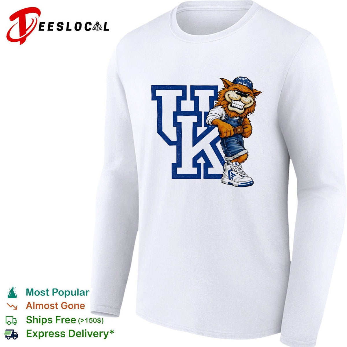 Kentucky Wildcats Mascot UK Logo Cartoon Design Athletics Basketball Fan shirt Unisex