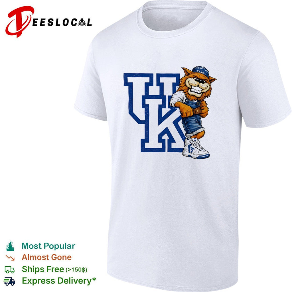 Kentucky Wildcats Mascot UK Logo Cartoon Design Athletics Basketball Fan shirt Unisex