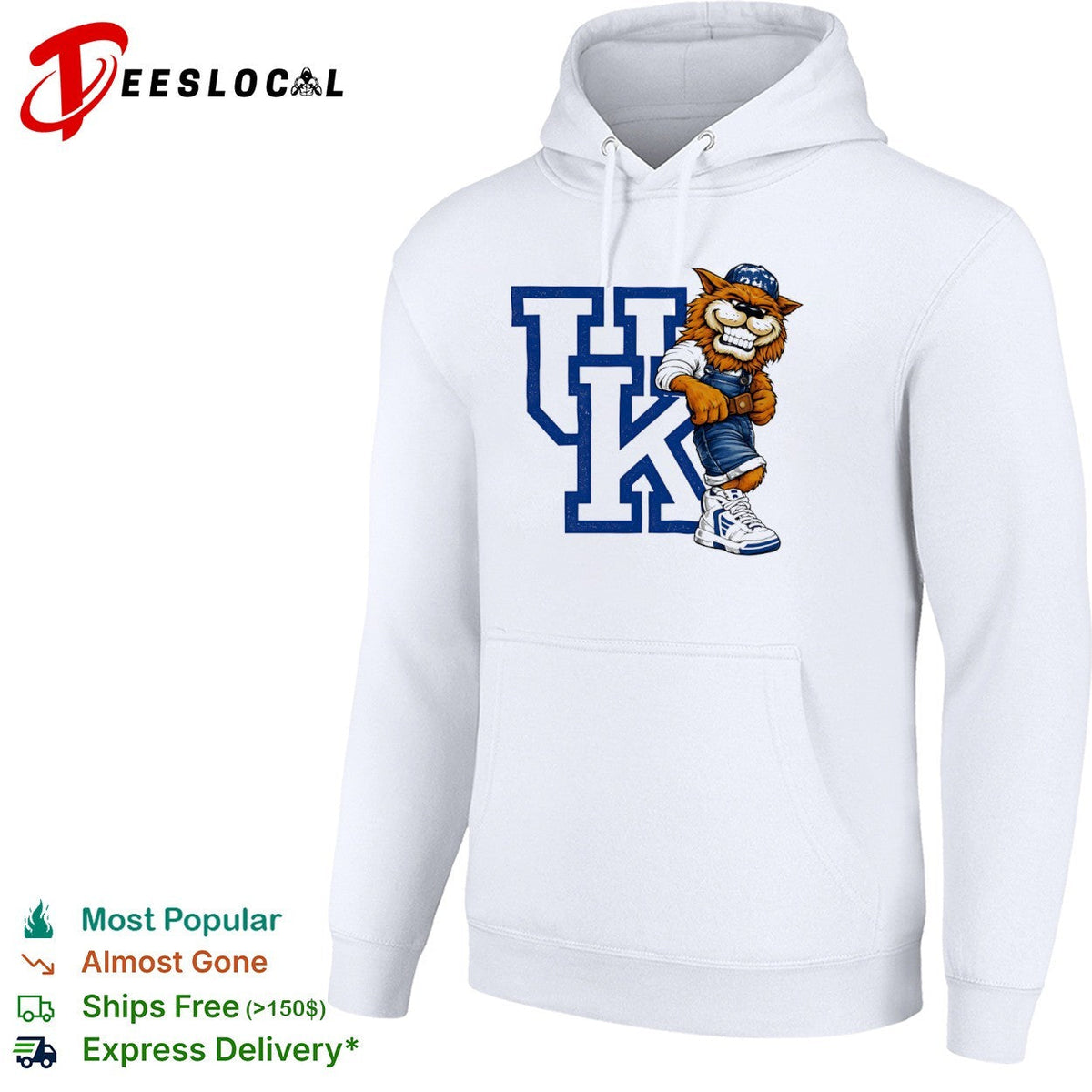 Kentucky Wildcats UK Logo with Scratch Mascot Retro Basketball Mascot Sports shirt Unisex