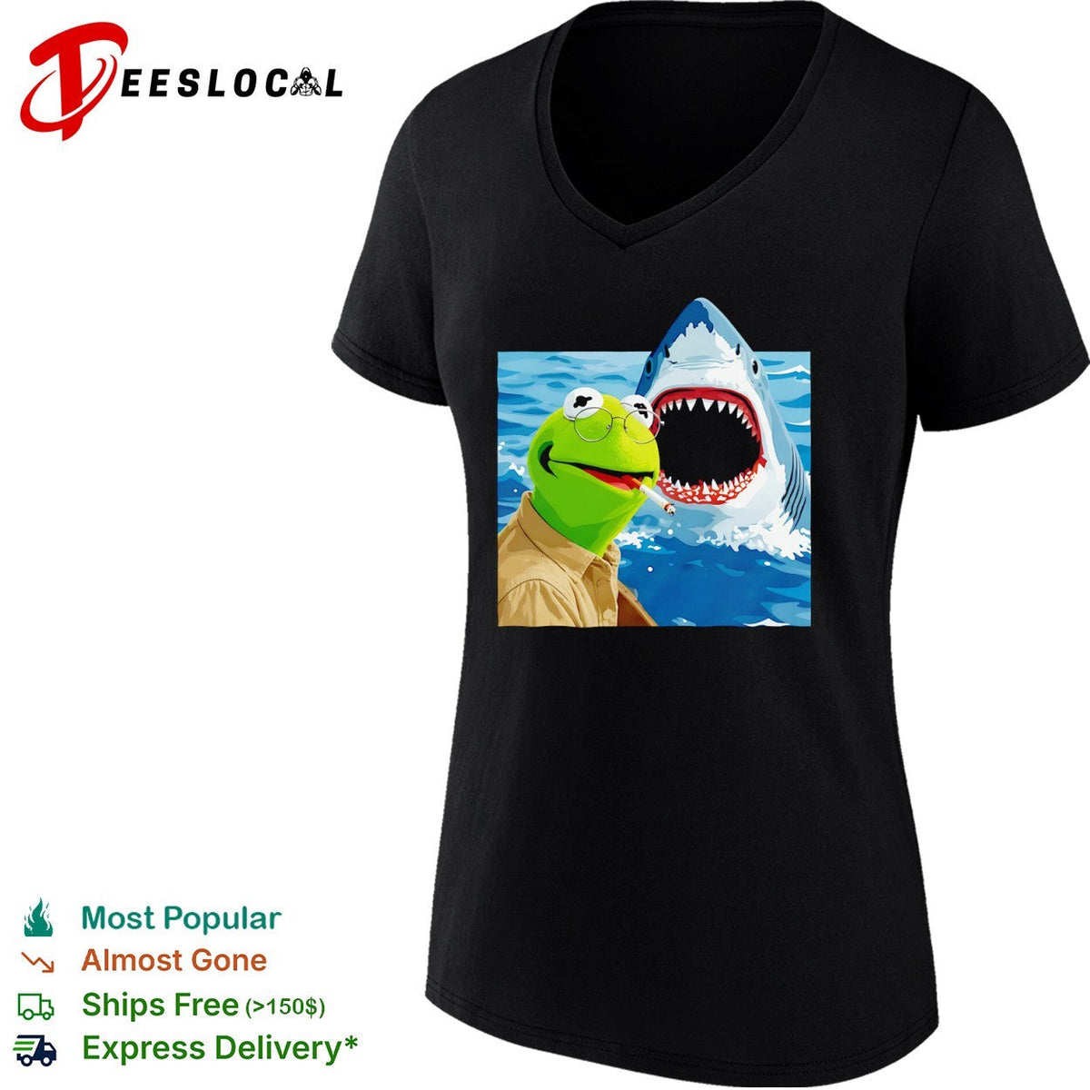 Kermit the Frog x Jaws Movie Shirt Unisex