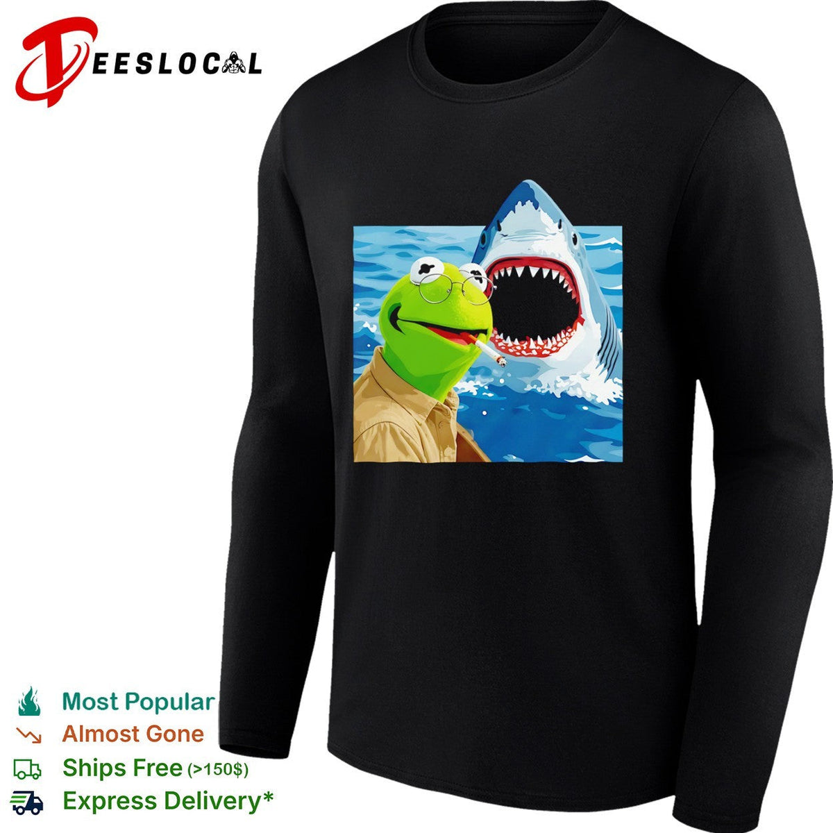 Kermit the Frog x Jaws Movie Shirt Unisex