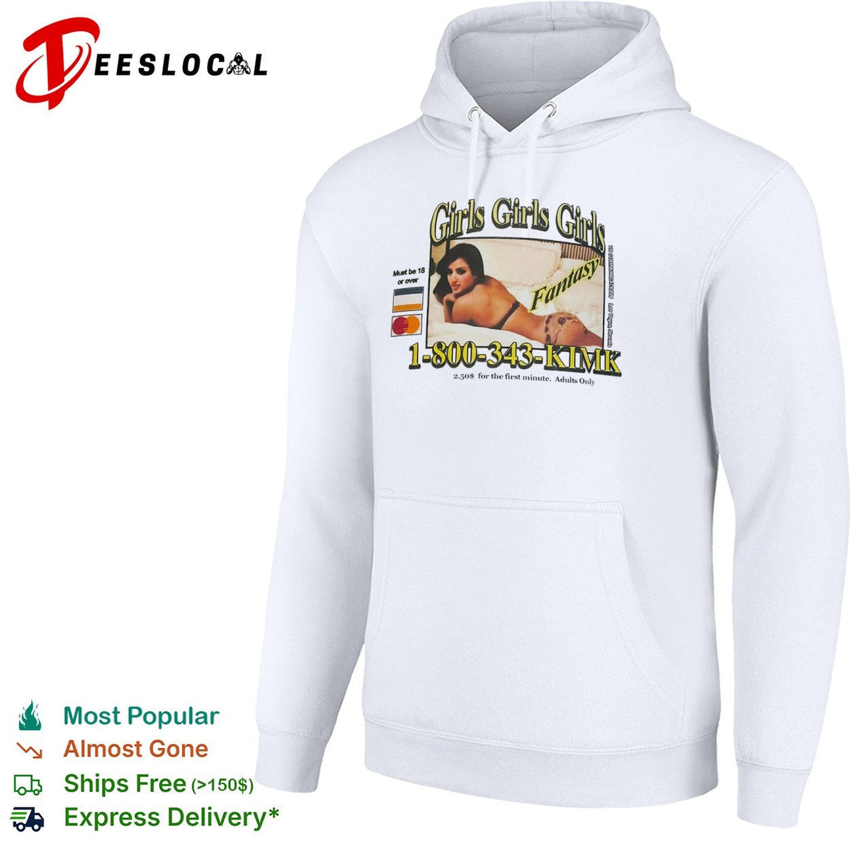 Kim Kardashian Girls Girls Girls Fantasy 1 800 343 KIMK shirt Unisex