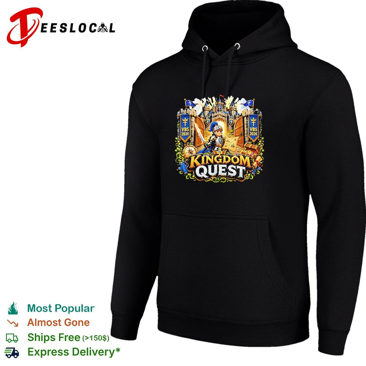 Kingdom Quest VBS 2026 Knight Castle Treasure Map Shield Compass and Sword shirt Unisex