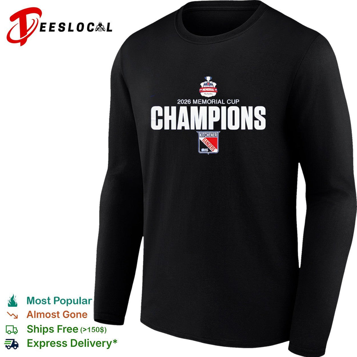 Kitchener Rangers 2026 Memorial Cup Champions Kelowna OHL Hockey Team Fan Shirt Unisex