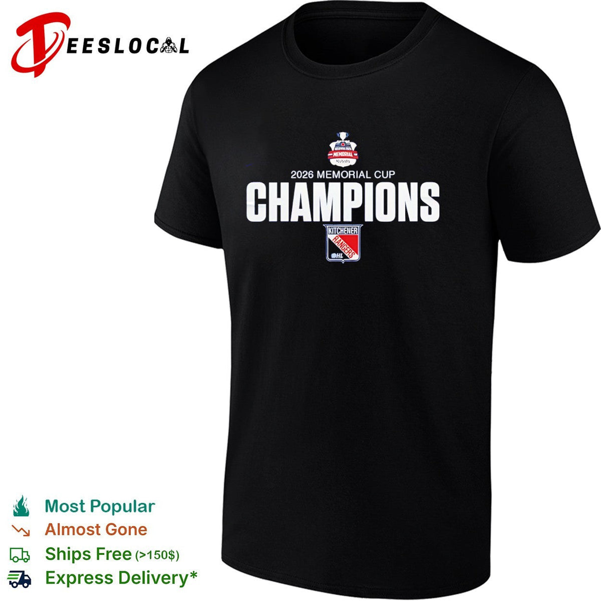 Kitchener Rangers 2026 Memorial Cup Champions Kelowna OHL Hockey Team Fan Shirt Unisex