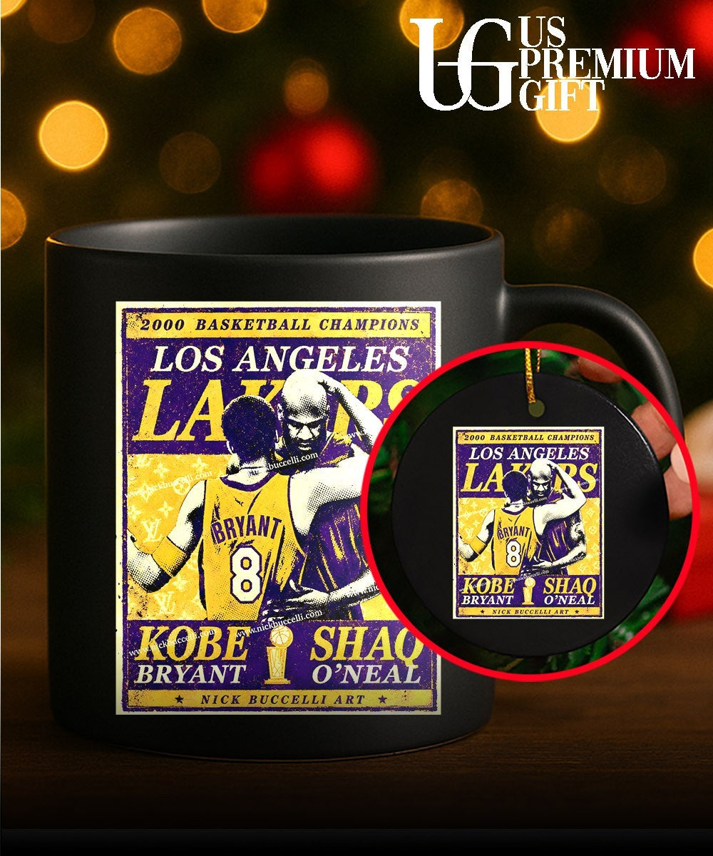 Kobe Bryant Shaquille O_Neal Los Angeles Lakers 2000 Basketball Champions shirt Unisex
